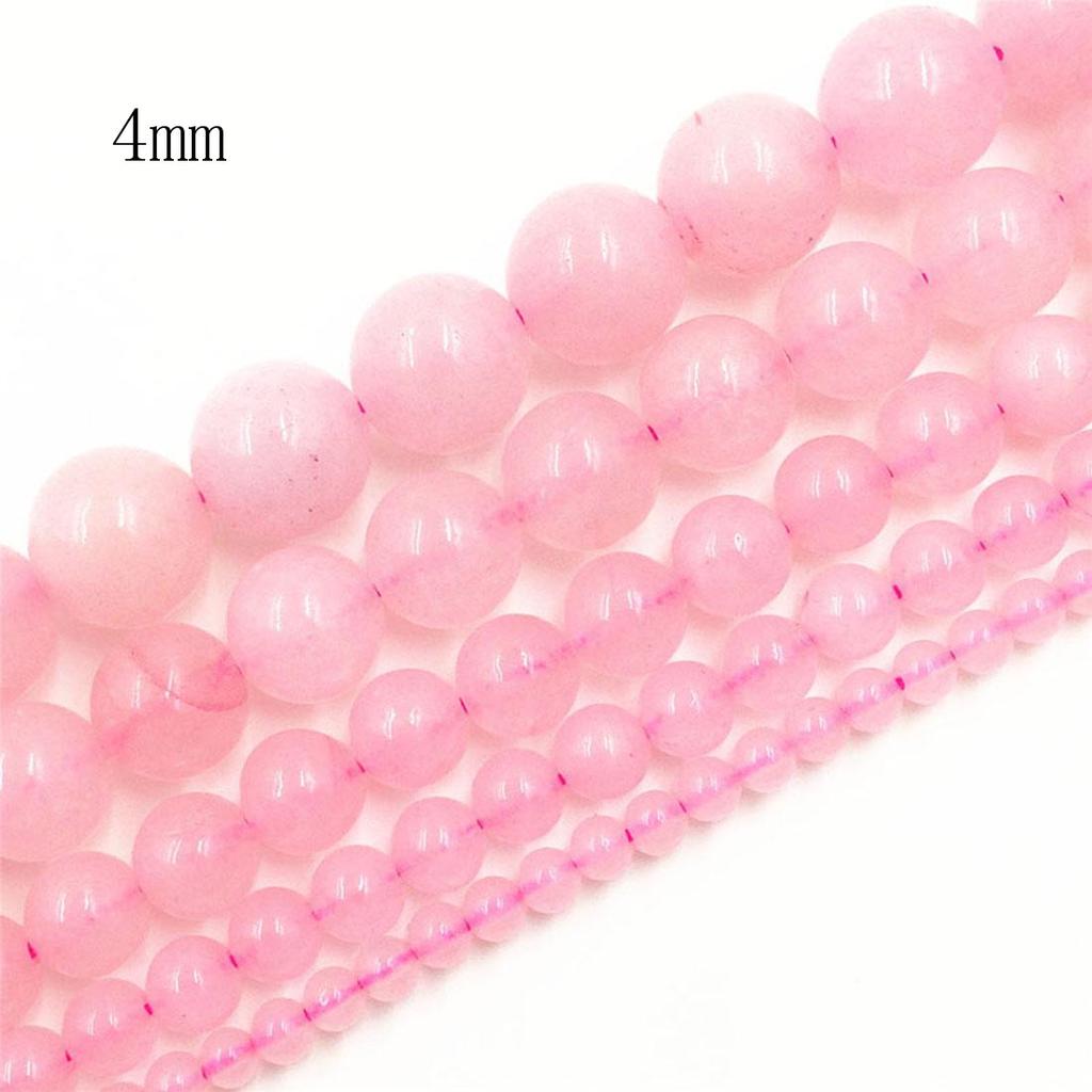 Natural Pink Rose Quartz Gemstone Round Loose Spacer Beads 16 Inches One Strand