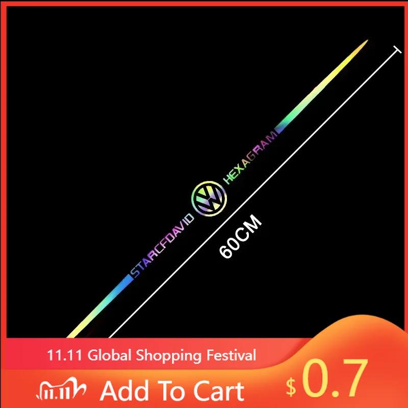 Dla VW Nowy 60cm Laserowa Naklejka na Szybę Samochodową Naklejki na Karoserię Samochodu dla Volkswagen Golf MK4 MK6 MK7 Jetta Touareg Beetle Passat Polo