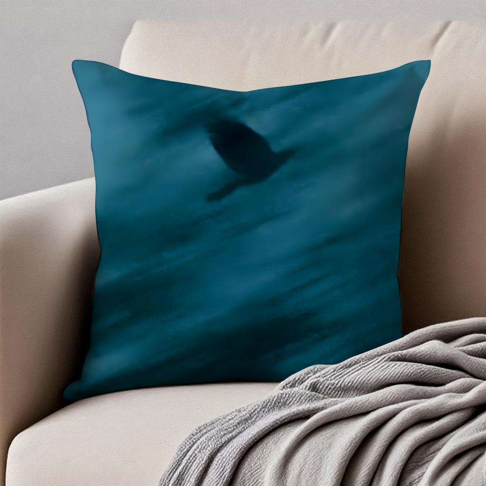 BBlues Hour Art Cushion Cover Pillowcase Antidustmite Invisible Zipper Short Plush Sofa Cushion