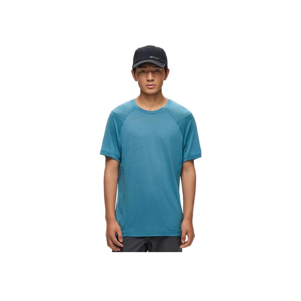 Anta Champion Outdoor Series Solid Color Round Neck Comfortable Moisture Wicking Versatile Short Sleeve T-Shirt Men T-Shirts Parrot-Blue 152520115-1