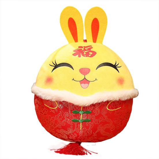 

10/15/20см Модная китайская узелковая декорация Мягкий набивной кролик Мультяшная кукла Плюшевый кулон Подарки для мероприятий Животное S жёлтый