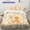 Vintage Octopus Pattern Bedding Quilt Set  Home Decoration  Gift (1 * duvet cover + 2 * pillowcase  without core)