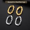 Cazador Geometric Uneven Oval Stud Earrings Waterproof Stainless Steel Jewelry Earrings for Women 2026 Trend Gifts Wholesale