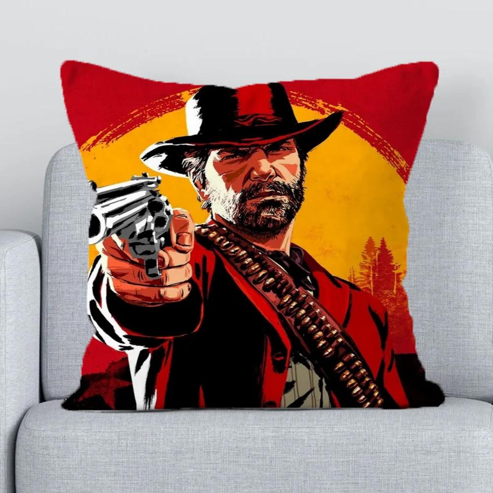 

Чехол для подушки R-Red Dead Redemption, наволочка для подушки 45x45, короткая плюшевая наволочка 40*40, декоративные подушки для шезлонгов 12x12Inch