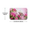1Pcs Butterfly Flying On The Pink Rose Kitchen Rug Anti-Fatigue Kitchen Rug Waterproof Non-Slip Rugs Set Runner Rug Bedside Rug Absorbent Carpet