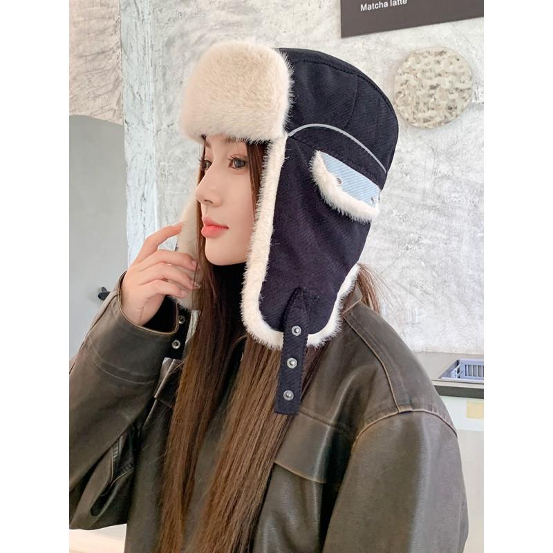 Winter Warm Fleece Lined Cotton Beanie Hat Men Women - Windproof Ear Protection Outdoor Cycling Cap