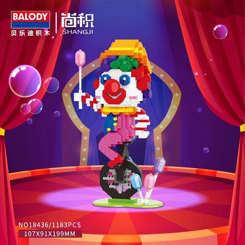 Balody Mini Blocks Cartoon Building Brick Fun Clown Festival Christmas Gifts Girl Brinquedos New Year Present Joker 18435