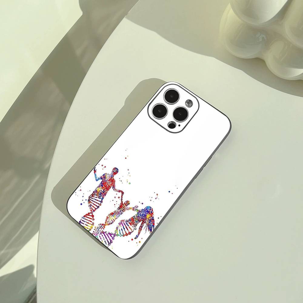 

S-Science DNA Biology Phone Case For iPhone 17,16,15,14,13,12,11 Pro Max,16/15/14Plus,XS Soft Black Cover iPhone14Pro