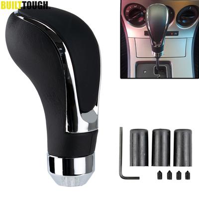 Universel en cuir Auto manuel Chrome pommeau de levier de vitesse levier de vitesse manette de vitesse levier stylo tête de changement de vitesse Handball