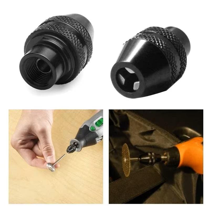 Micro Mini Drill Chuck Adapter 0.5-3.2mm Brass Collet Bit M8×0.75 Nut Electric Motor Shaft For Dremel Rotary Tools Power Tools