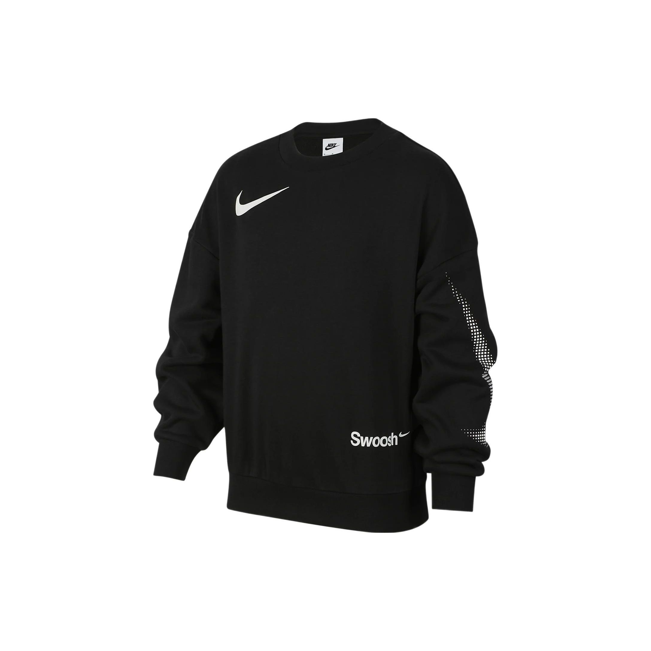 Nike Sportswear Big Kids  Graphic Fleece Crew Neck Sweatshirt Black FD0150-010 L