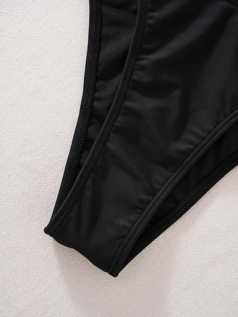 2025 Europäischer & Amerikanischer Uni-Farben Seestern Schnür-Bikini Zweiteiliger Badeanzug