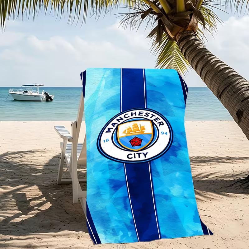 Beach Towel with Manchester City Football Club Pattern - Soft,absorbent,machine Washable Lightweight&Modern,swimming,Travel Essentials