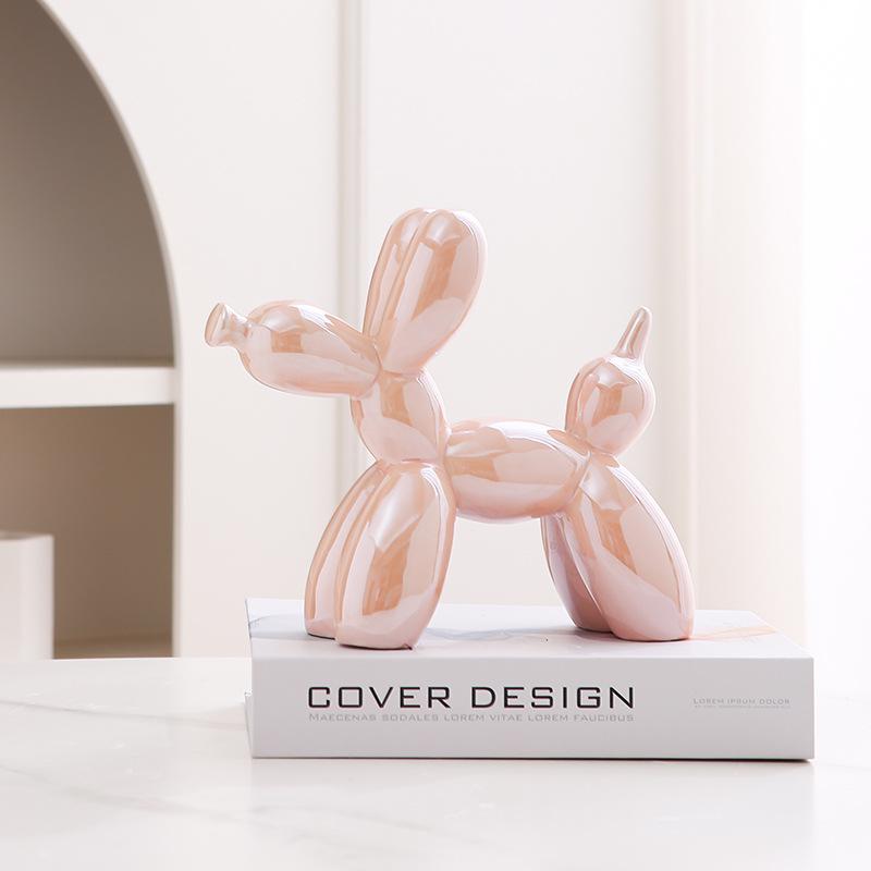 Nordic Luxury Ceramic Balloon Dog Ornament for Home Décor
