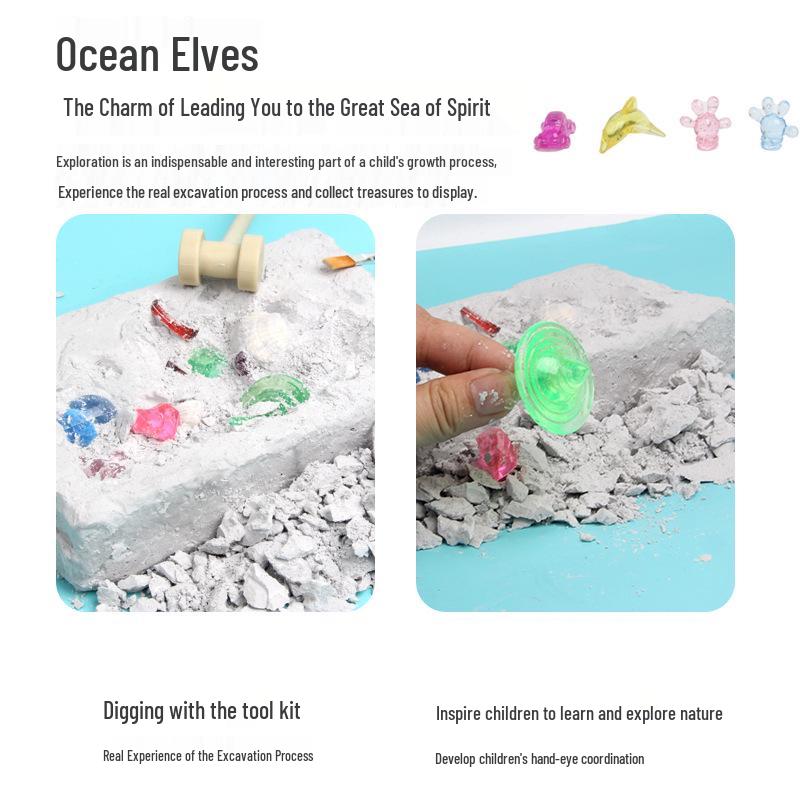 Colorful Gem & Fossil Digging Kit: Children's Educational DIY Toy