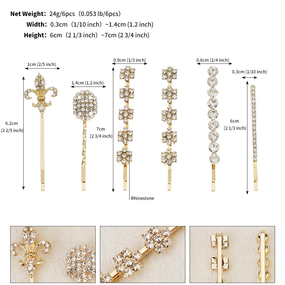 Upscale Luxurious Crystal Zircon Hair Clip Temperament Elegant Wild Hair Pins Leisure Prom Street Beat Personality Retro Hair