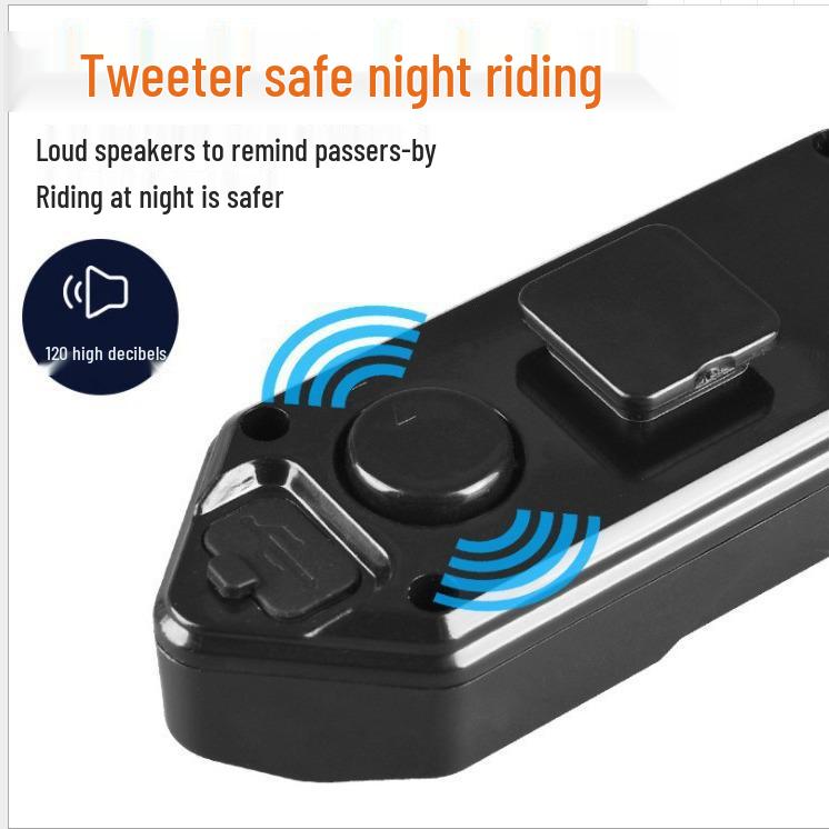 Bicycle LED Taillight with Turn Signal, Horn, Remote Control & USB Charging – Waterproof for Night Riding