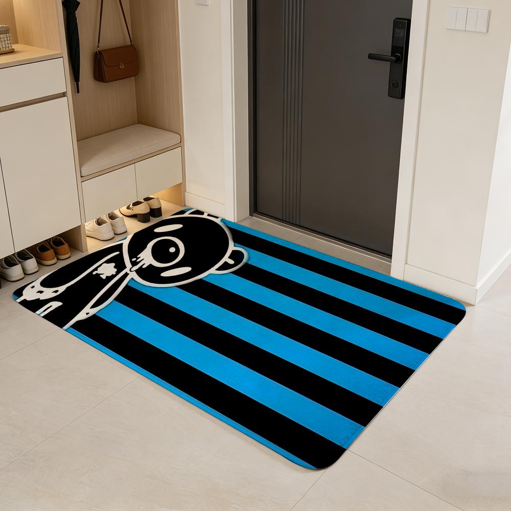 character G-Gloomy Floor Mat Flannel Door Mat Non-Slip Absorbent Washable Indoor Home Rug