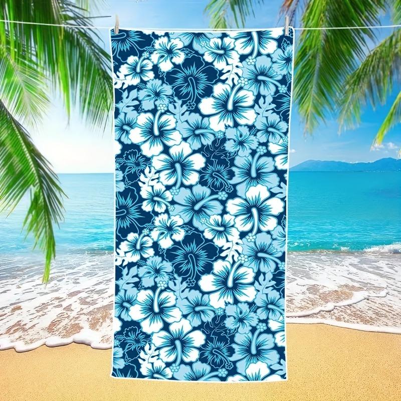 

Hawaiian Floral Print Beach Towel: Perfect for Sun-soaked Adventures! Suitable for towels, bath towels, beach towels W30*H60(CM)