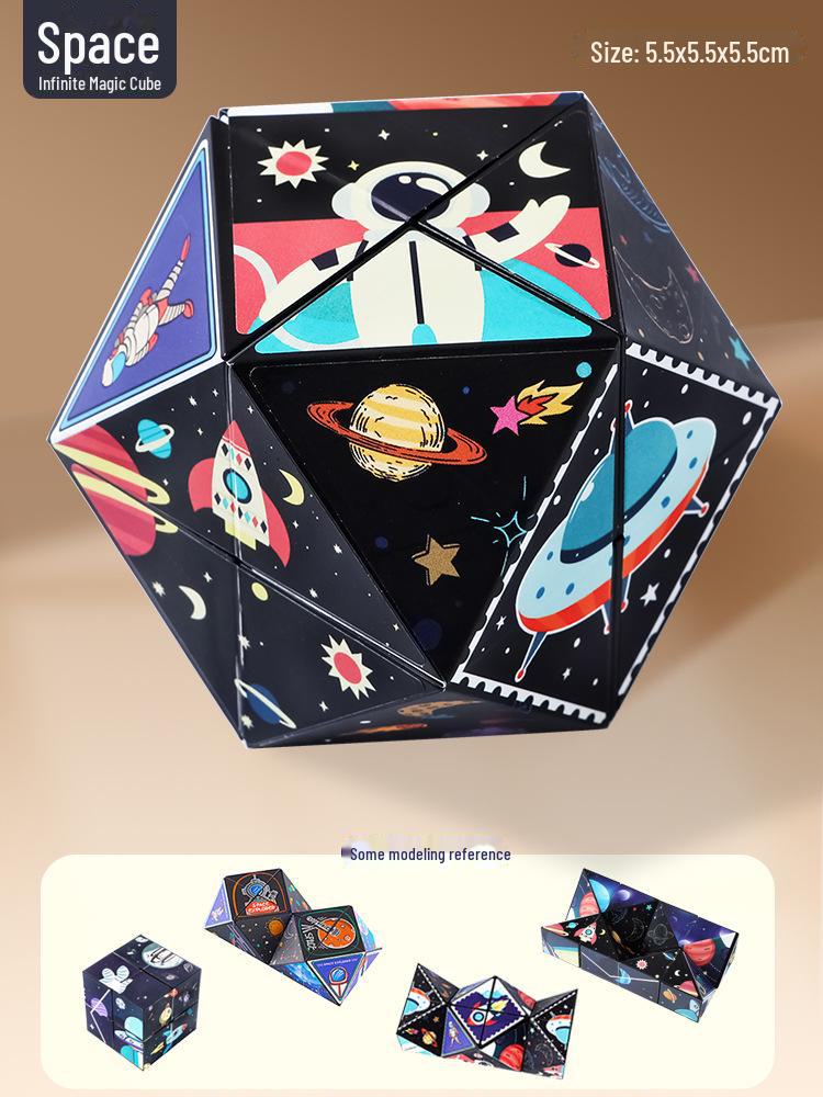 3D Magická kostka Geometrické stavební bloky - Vzdělávací hračky pro trénink dětského myšlení