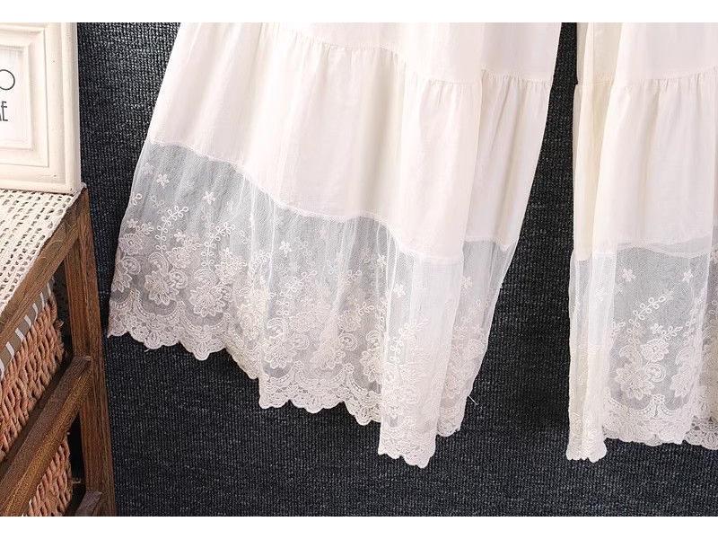 Chiffon Wide-Leg Lace Patchwork Pants - Women's Summer Qipao Style