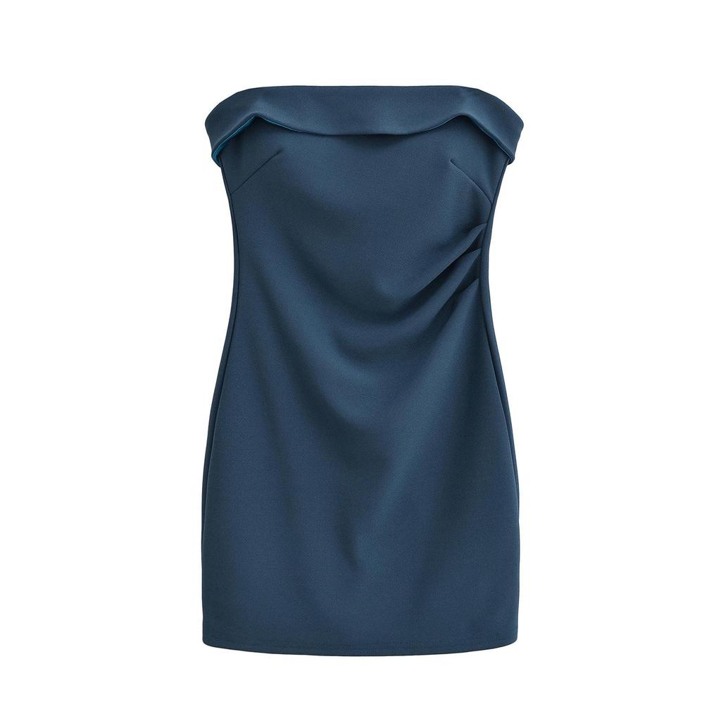 Trendy Women's Sexy Tube Top & Waist-Cinched Short Skirt Set
