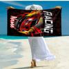 Custom Name Ultra-Soft Beach Towel with Racing Theme,Ideal for Pool - Camping, Diving - Perfect Travel Essential, Vibrant Beach Towel.