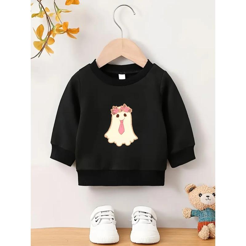 European Sizes Halloween Soft and Cute Simple Print Pattern, 0-3 Year Old  Kid Durable Wrinkle Resistant Thin Round Neck Hoodie, Simple Pattern Design
