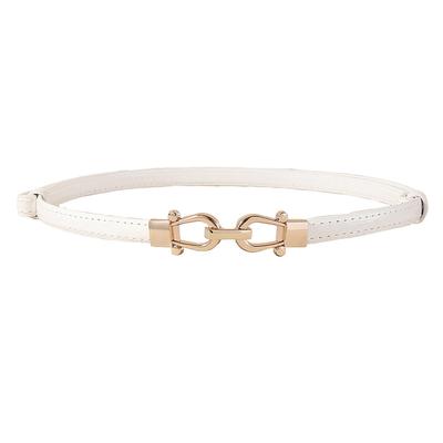 LIANHATA Leather No Slim Perfect for Stylish Business and A Popular Gift Women's Belt, Holes, Adjustable, Waistband, Casual, Dresses, More. (Beige)