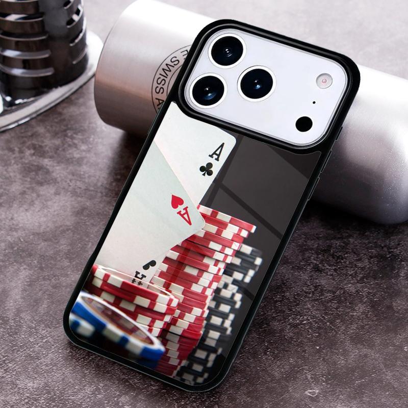 Poker Casino Art Pattern Phone Case for iPhone 17 16 15 Pro Max Air 14 13 12 11 Plus Shockproof Capa Cover