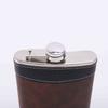 Portable 6oz 7oz 8oz Hip Flask Stainless Steel Leakproof Drinking Water Bottle Mini Leather Covered Liquor Flask Outdoor