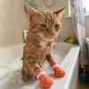 4PCS Adjustable Cat Bath Wash Boots Soft Silicone Cat Foot Cover Paw Nail Cover  Bathing