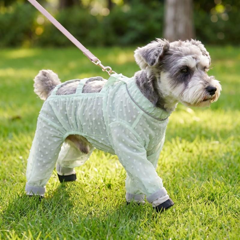 4-Leg Dog Protective Cover-Up Outdoor Walks Lightweight Dust-Proof Pet Apparel Fall