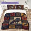 Crow Decoration Pattern Bedding Uilt Set Uilt Cover Pillowcase Home Decoration Birthday Gift (1 * Duvet Cover + 2 * Pillowcase  Without Core)52