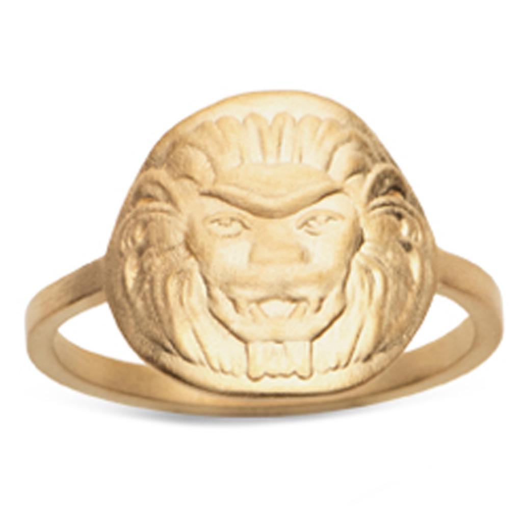 Ring Gold Plated 'Cleopatra' Matte Gold (lion) - 15 Mm