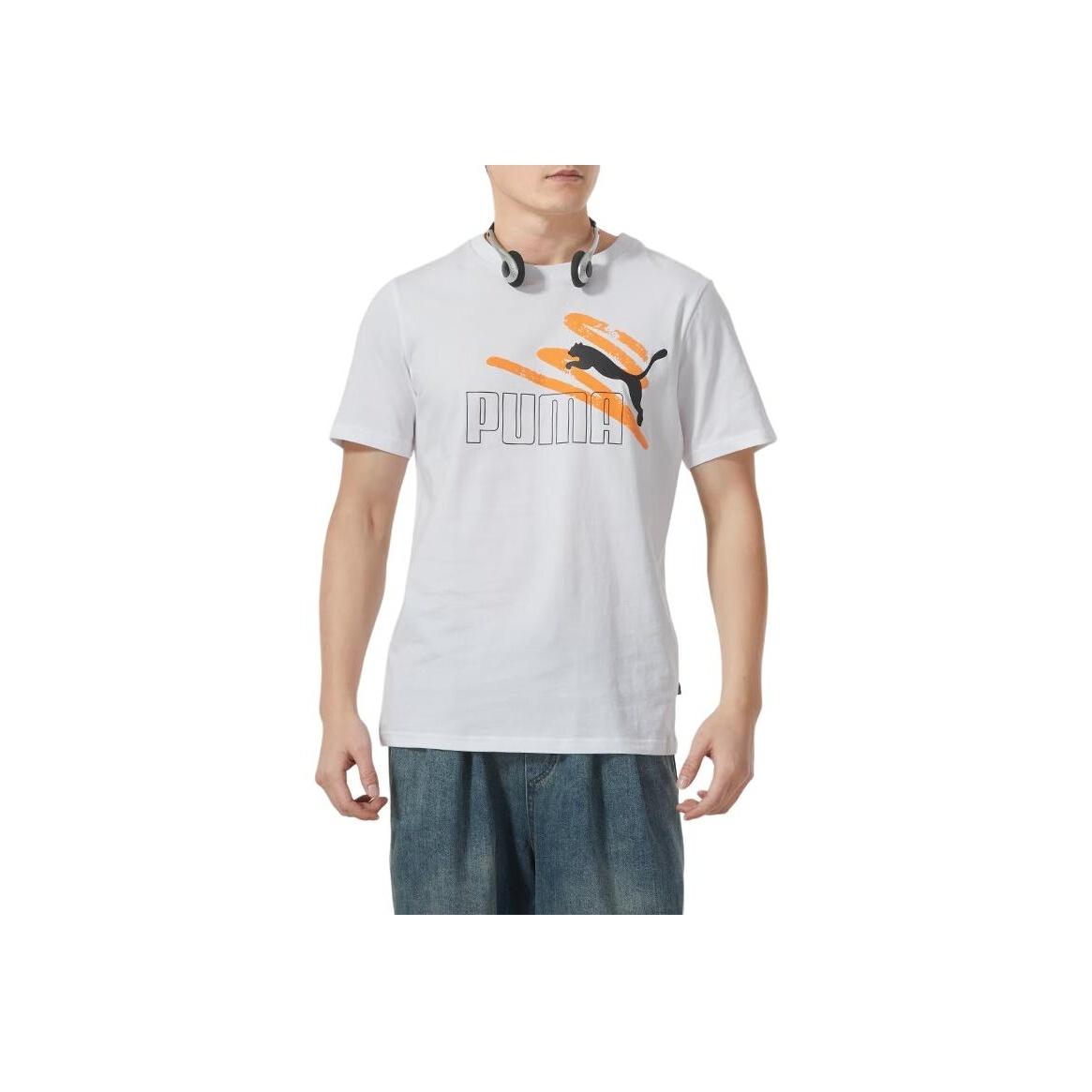 

Puma Футболка с буквенным принтом для бега и тренировок, удобная, дышащая, повседневная, с коротким рукавом, мужская, белая 682146-02 M