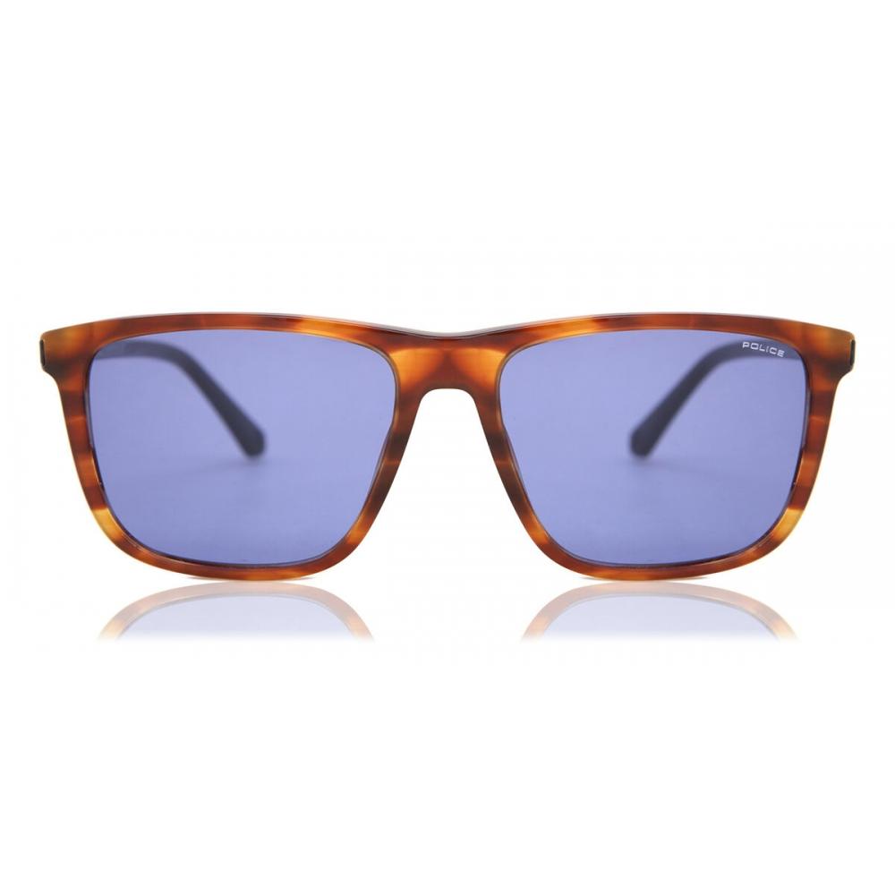 Police Sple05 09n3 Unisex Sunglasses Shiny Striped Brown/57-17-145