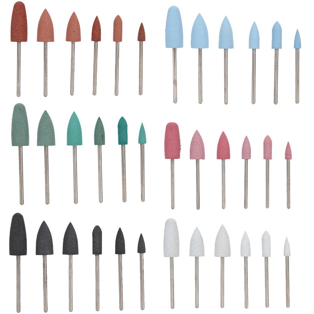 

6 шт., сверло для дизайна ногтей, шлифовальная головка для маникюра, аксессуары для полировки ногтей