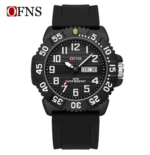 OFNS 1303 High-end Electronic Double Calendar Quartz Watch Fashion Trend Men's Watch Digital Waterproof Wristwatch