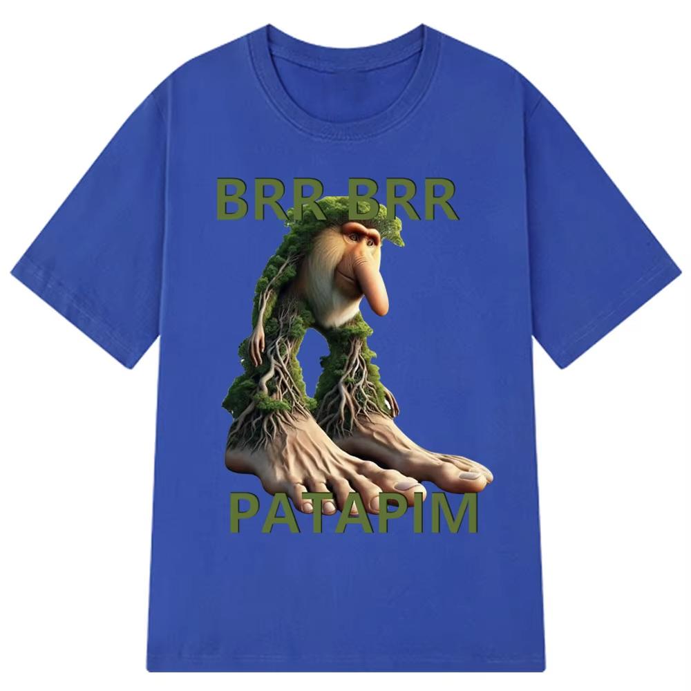 Brr Brr Patapim T Shirt Funny Italian Brainrot Meme Graphic Men Women Tshirt Summer Short Sleeve Cotton Tees Casual Oversize Top