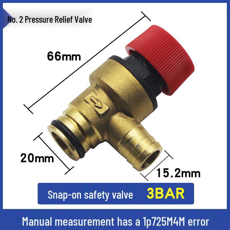 Universal Brass Pressure Relief Valve for Wall-Mounted Boilers, 4 Points, 3 Bar