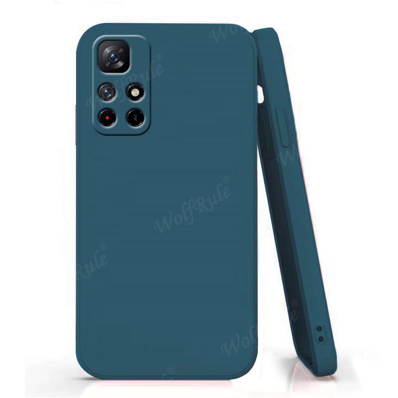 

For Cover Xiaomi Poco M4 Pro 5G Case For Poco M4 Pro Shockproof Back Silicone Liquid Bumper TPU Soft Case For Poco M4 Pro Fundas For Mi 11T синий