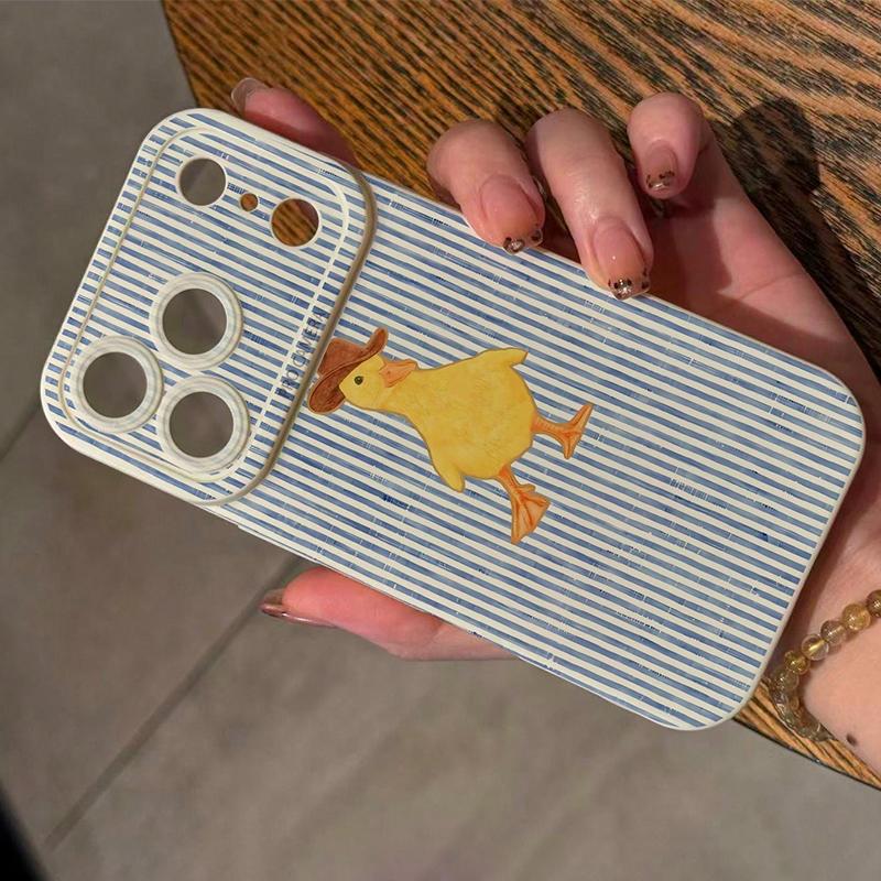 Phone Case For Xiaomi Redmi Note 14 Pro Plus 5G 14 13 12 12S 11 10 14C 13C 12C Line Stripes Duck Patterns Silicone Bumper Cover