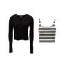 VEROMODA Women's 2025 Early Spring Striped Two-Piece Knit Cardigan Set