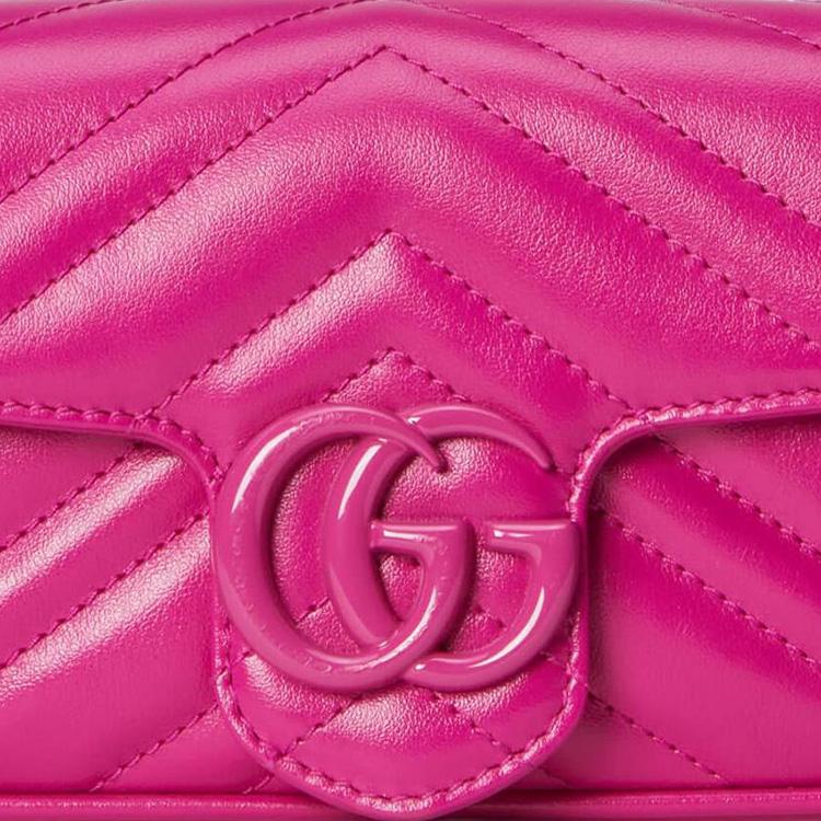 Gucci GG Marmont Logo Chain Shoulder Bag Women handbags Rose-Red Purple 699757-UM8KV-5538