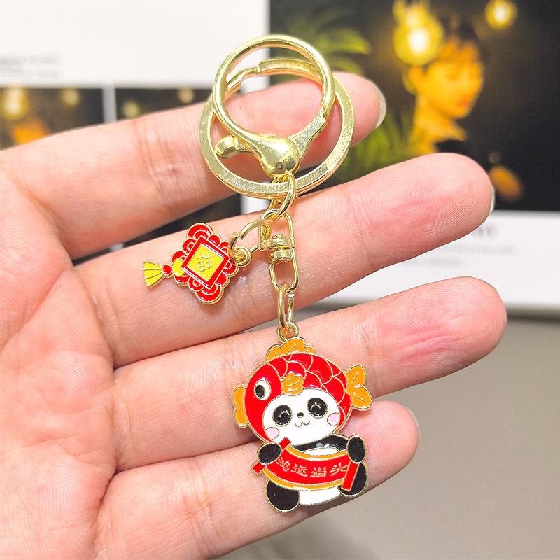 

New Year s Chengdu Panda Phone Keychain Earphones USB Y2k Fashion Toys Anime Cartoon Drive Red Keychain Panda Souvenir