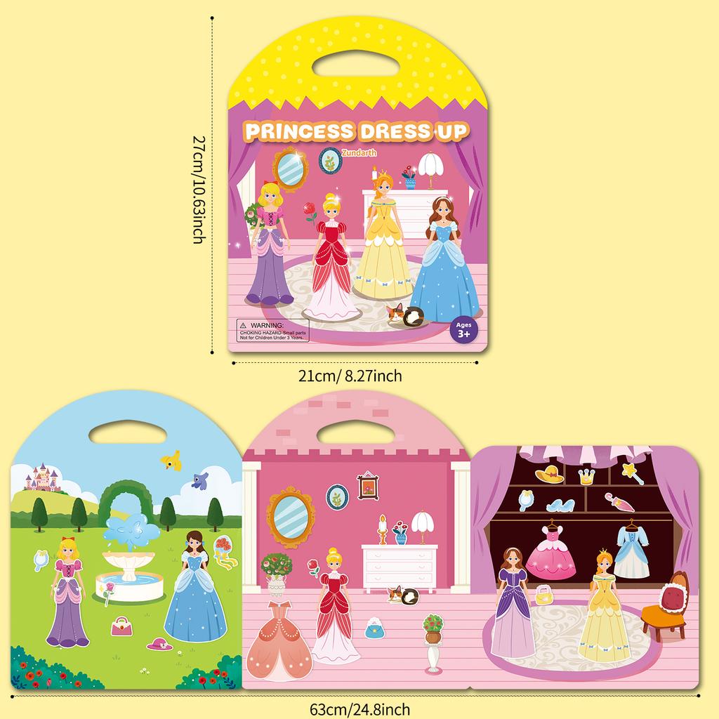 Reusable Cartoon Sticker Book Educational DIY Puzzle Toy for Kids Multiple Scenarios Classic Learning Gift for Children