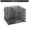 5-Tiered Metal File Letter Tray with Magazine Stand Multifunctional Desk Document Organiser For Office School Supplies