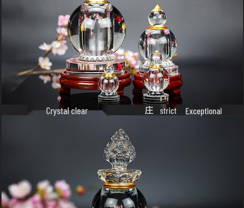 Sealed Crystal Glass Bottle for Nectar - Five-Element Pagoda Table Ornament