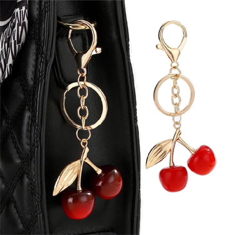 Fashionable Cherrys Sturdy Resin Charm Pendant Elegant Keychain Charm Accessory for Styles Expression Daily Use
